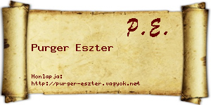 Purger Eszter névjegykártya